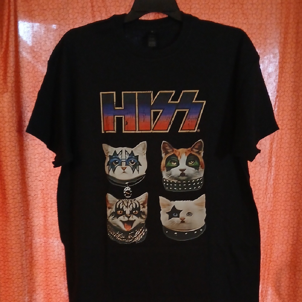 HISS Cat Graphic Black T-Shirt NWOT
